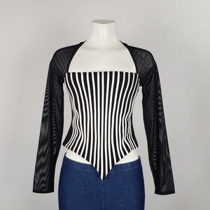 Ribkoff Trends Black Striped Top Size 8